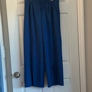 Blue Wide-Leg Trousers